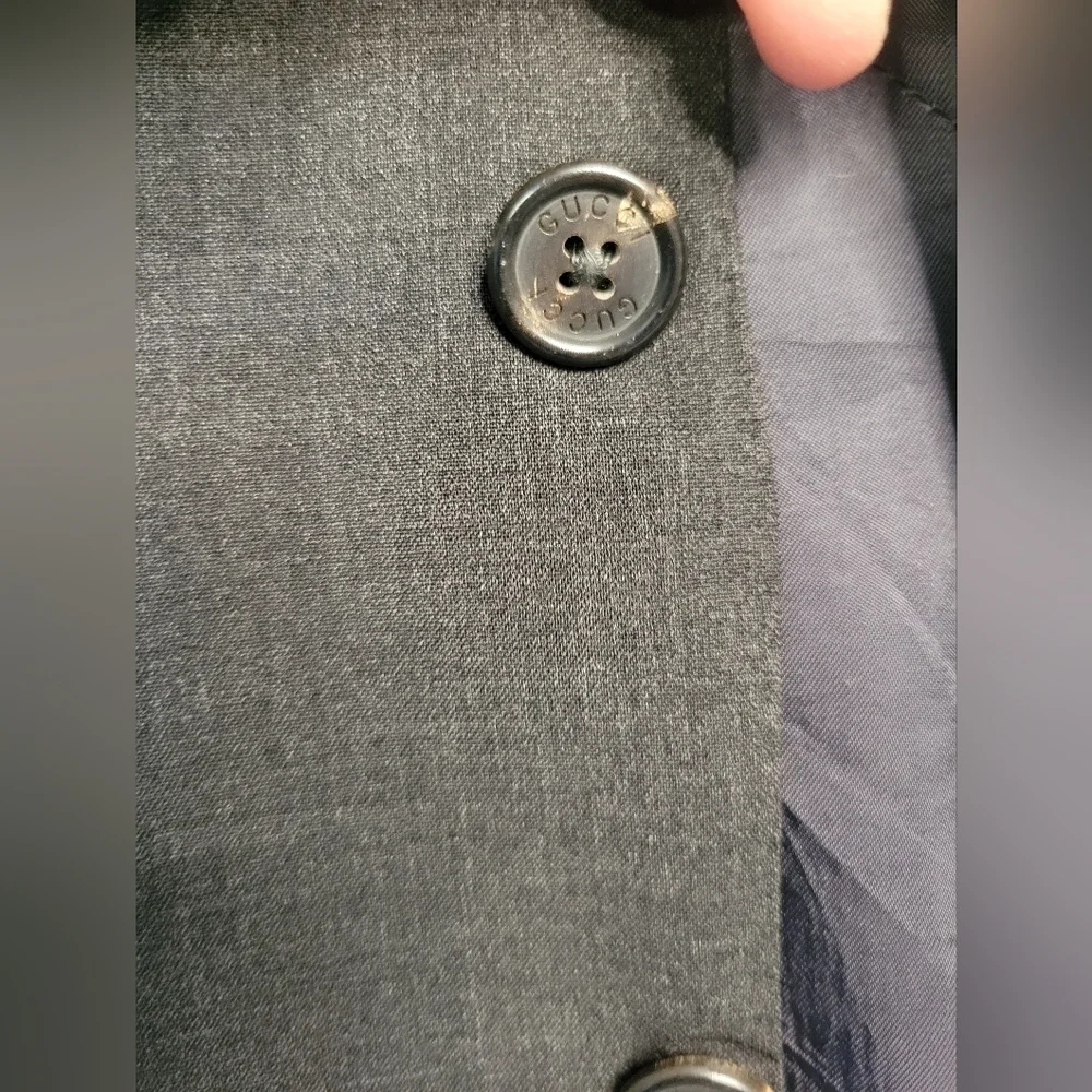 Gucci Men's Sports Wool Blazer Coat in Grey Size 43R (see measurements)
